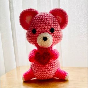 SOLD. Handmade crochet valentines Bear